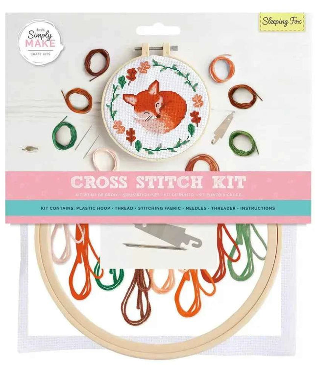 Simply Make Cross Stitch Kit - Sleeping Fox