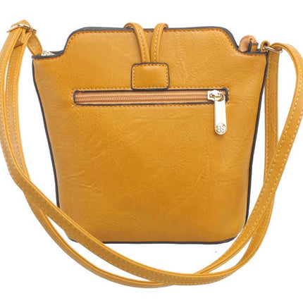 Small Wooden Button Crossbody Bag.
