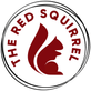 Logo of 'The Red Squirrel' with a red squirrel silhouette on a white background