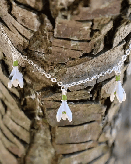 Snowdrop White Flower Charm Bracelet