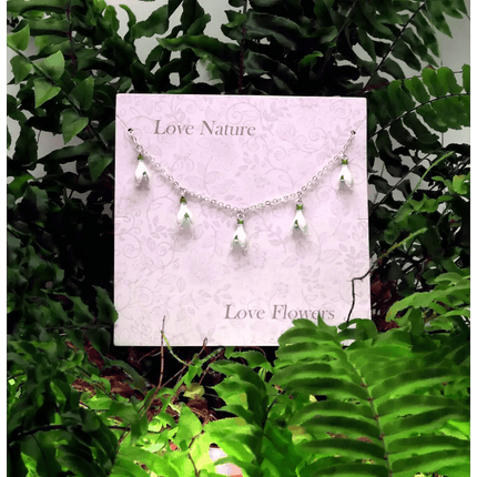 Snowdrop White Flower Charm Bracelet