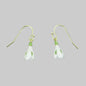 Snowdrop White Flower Single Drop Hook Earrings