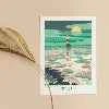 Spring tide - lighthouse, coastal greetings card