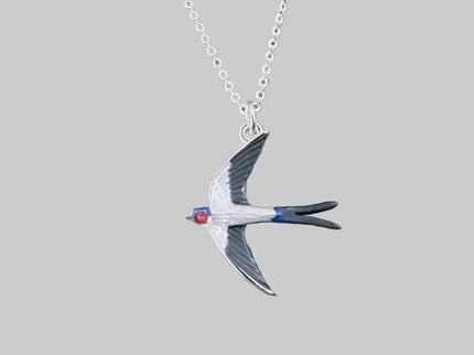 Swallow Bird Necklace - Silver Plated Pendant with Symbolic Meaning