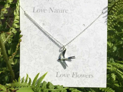 Swallow Bird Necklace - Silver Plated Pendant with Symbolic Meaning