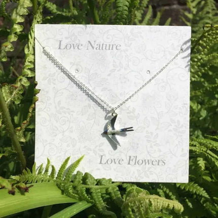 Swallow Bird Necklace - Silver Plated Pendant with Symbolic Meaning