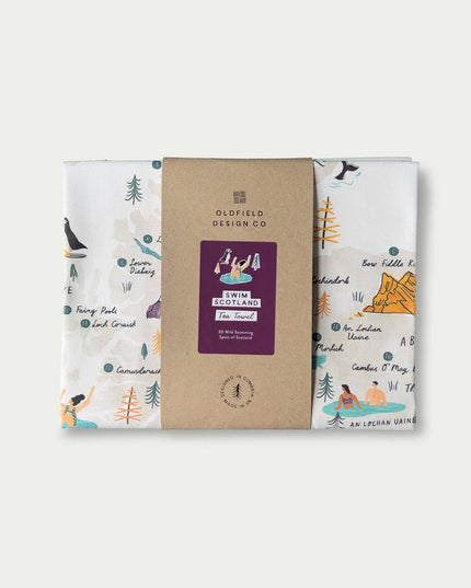 Scotland wild Swimming Tea Towel