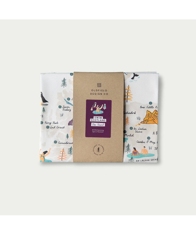 Scotland wild Swimming Tea Towel