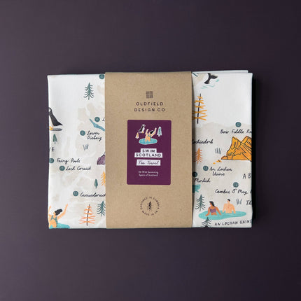 Scotland wild Swimming Tea Towel