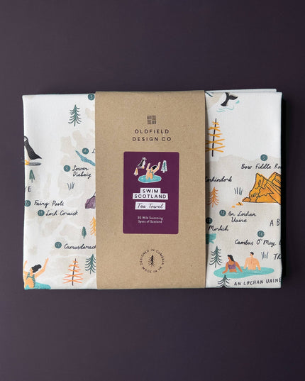 Scotland wild Swimming Tea Towel