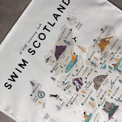 Scotland wild Swimming Tea Towel