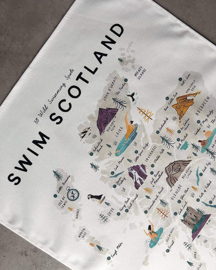 Scotland wild Swimming Tea Towel