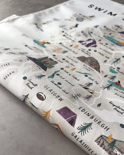 Scotland wild Swimming Tea Towel