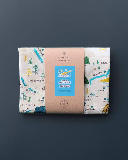 Lake District Map Tea Towel – Swim the Lakes - 30 Lakes and Tarns