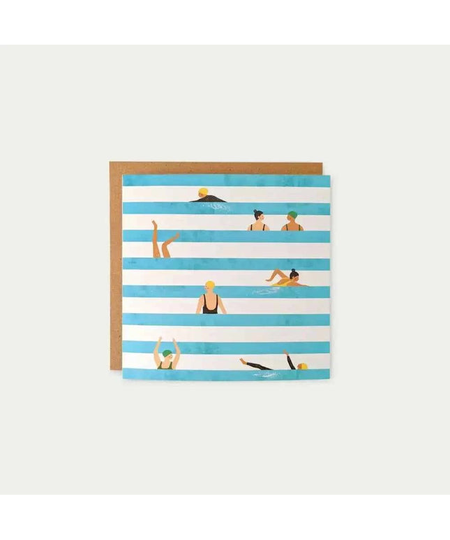 Swimmers Stripes Greetings Card