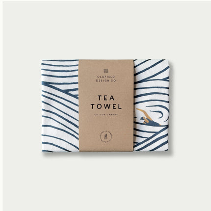Wild Swimming Pattern Tea Towel