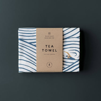 Wild Swimming Pattern Tea Towel