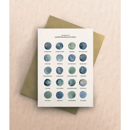 The Colours of Paddleboarding in the Lakes Greetings Card