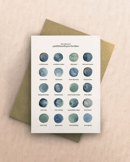 The Colours of Paddleboarding in the Lakes Greetings Card