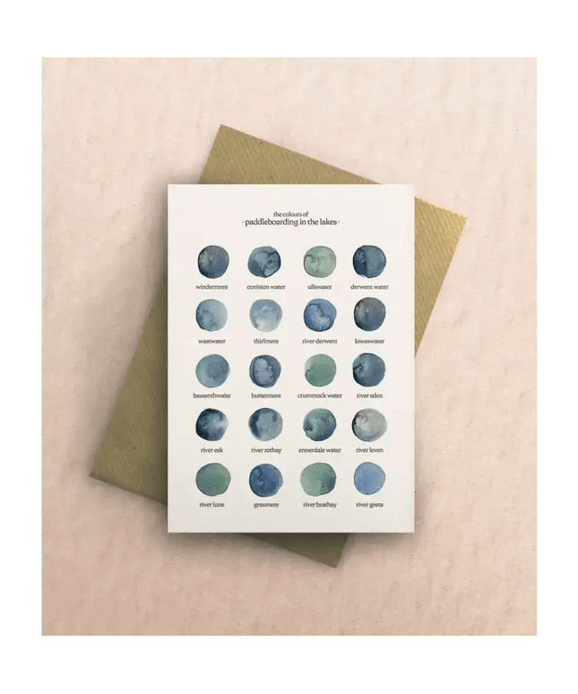 The Colours of Paddleboarding in the Lakes Greetings Card