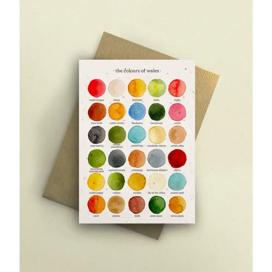 The Colours of Wales Greetings Card - greetings card