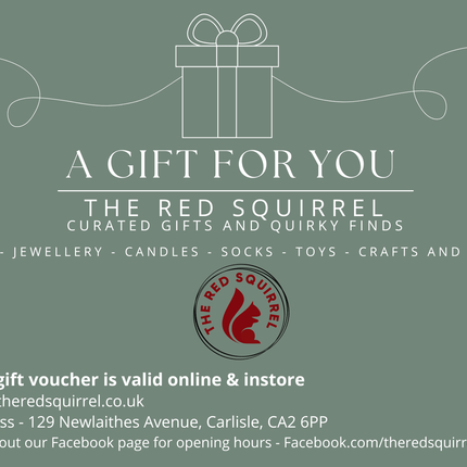 The Red Squirrel Gift Voucher: For use both instore and online