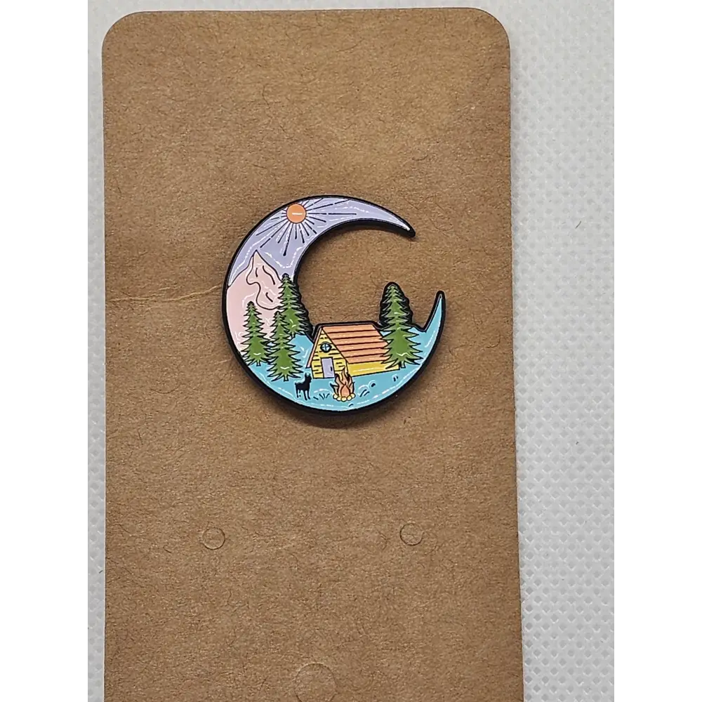 Travel and Adventure pin badges - Enamel travel moon - Pin badges
