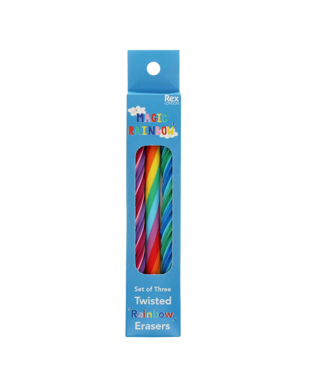 Twisted rainbow erasers - set of 3
