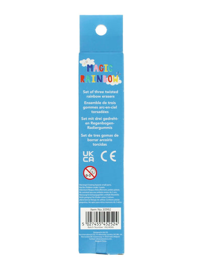 Twisted rainbow erasers - set of 3