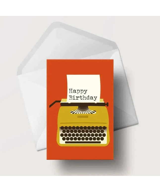 Vintage Typewriter Birthday Card