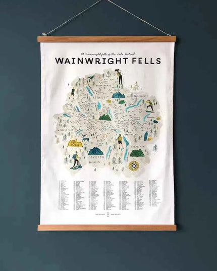 Wainwright Fells Tea Towel