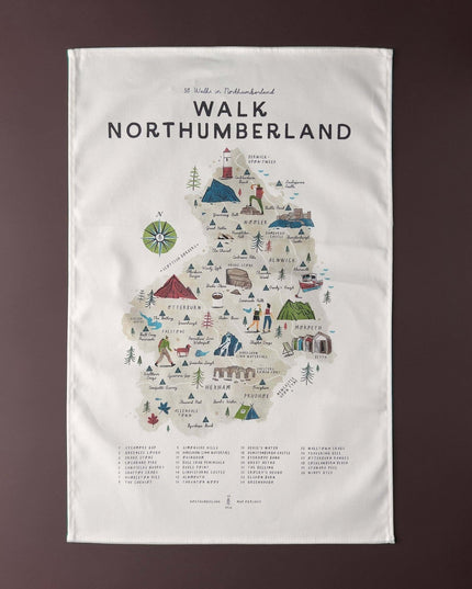 Walk Northumberland Tea Towel
