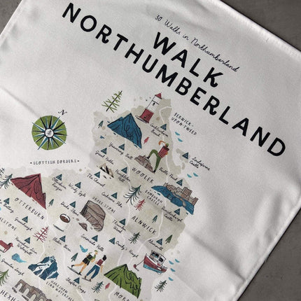 Walk Northumberland Tea Towel