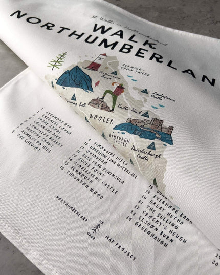 Walk Northumberland Tea Towel