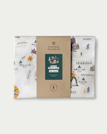 Scotland Walking Map Tea Towel