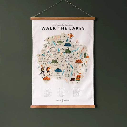 Walk the Lakes Tea Towel