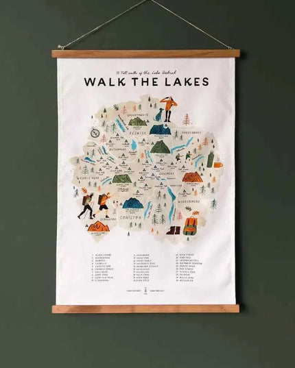 Walk the Lakes Cotton Tea Towel
