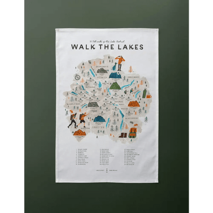 Walk the Lakes Cotton Tea Towel