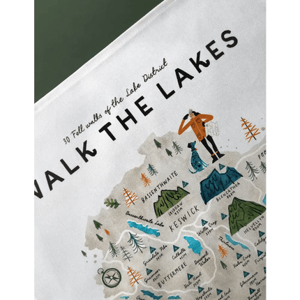 Walk the Lakes Cotton Tea Towel
