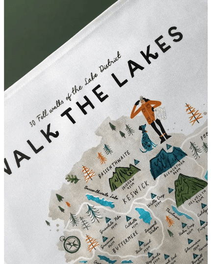 Walk the Lakes Cotton Tea Towel
