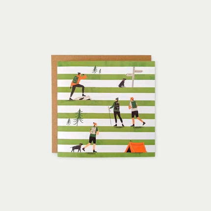 Walking Stripes Greetings Card
