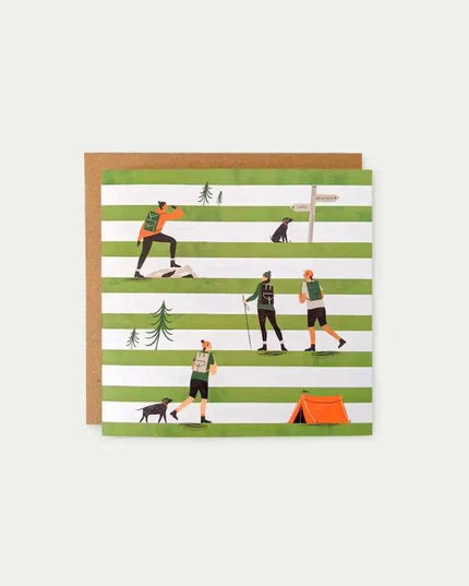 Walking Stripes Greetings Card