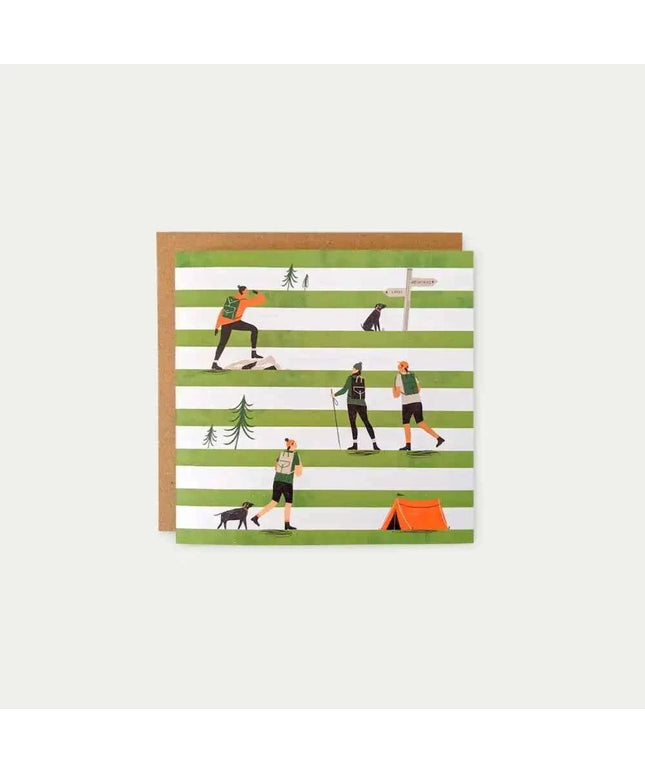 Walking Stripes Greetings Card