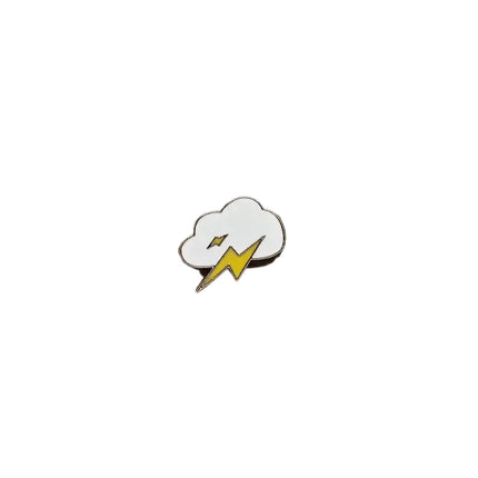 Space and Weather themed pin badges - Various Designs Lightning cloud