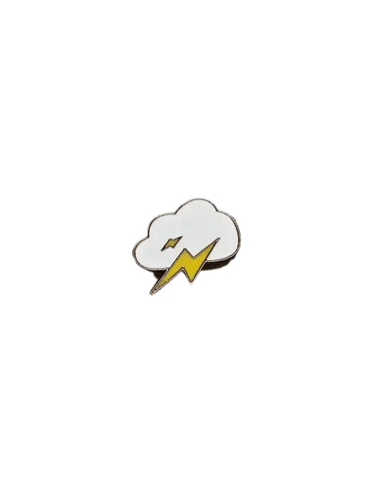 Space and Weather themed pin badges - Various Designs Lightning cloud