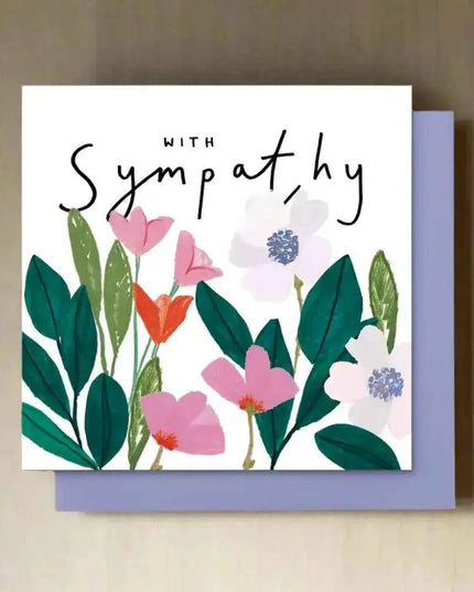 With Sympathy, Square Flowers card.