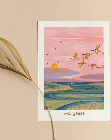 Wild geese - greeting card nature estuary