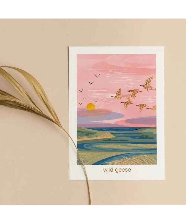 Wild geese - greeting card nature estuary
