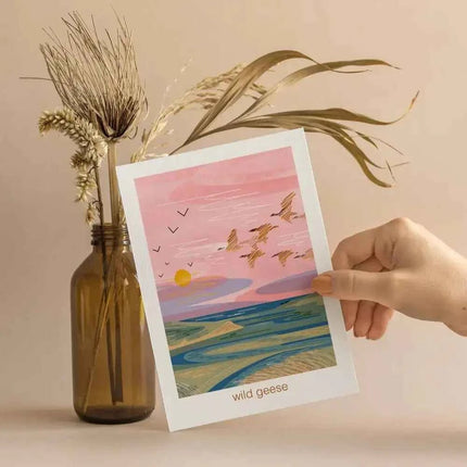 Wild geese - greeting card nature estuary