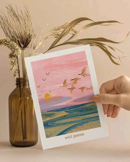 Wild geese - greeting card nature estuary